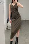 marc le bihan sleeveless dress 2841 E23 ACIER